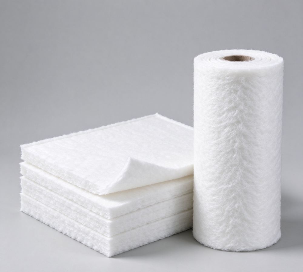 Air filter media pads and roll
